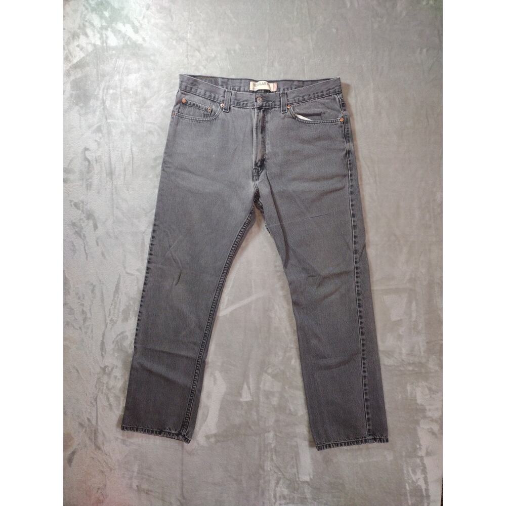 Vtg Levis 505 Regular Fit Jeans Men 38x34 Gray Faded Straight Leg Y2K Western